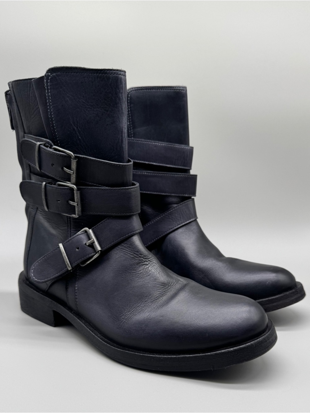 Free People Sunbelt Santa Fe Leather Moto Boots Size 41 - Picture 2 of 13